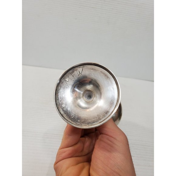 Vintage metal Goblet Chalice Wine Cup Modern Mid Century Metal Glasses Stemware - Picture 4 of 10